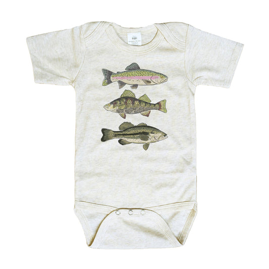 Three Fish Baby Bodysuit