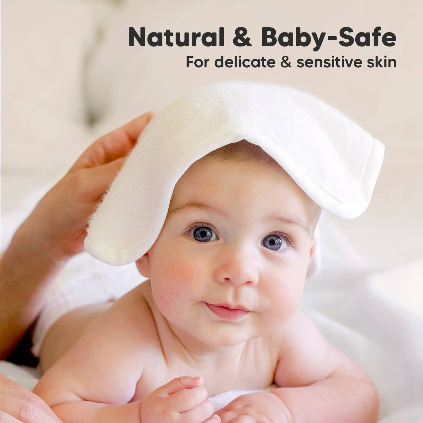 6-Pack Baby Wash Cloths - White/Stone