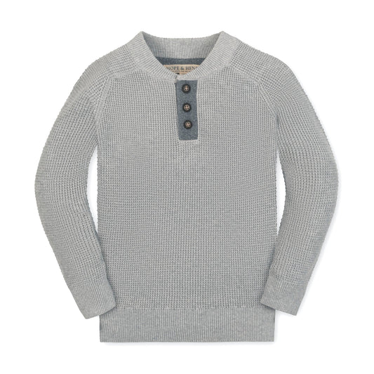 Organic Gray Sweater Henley