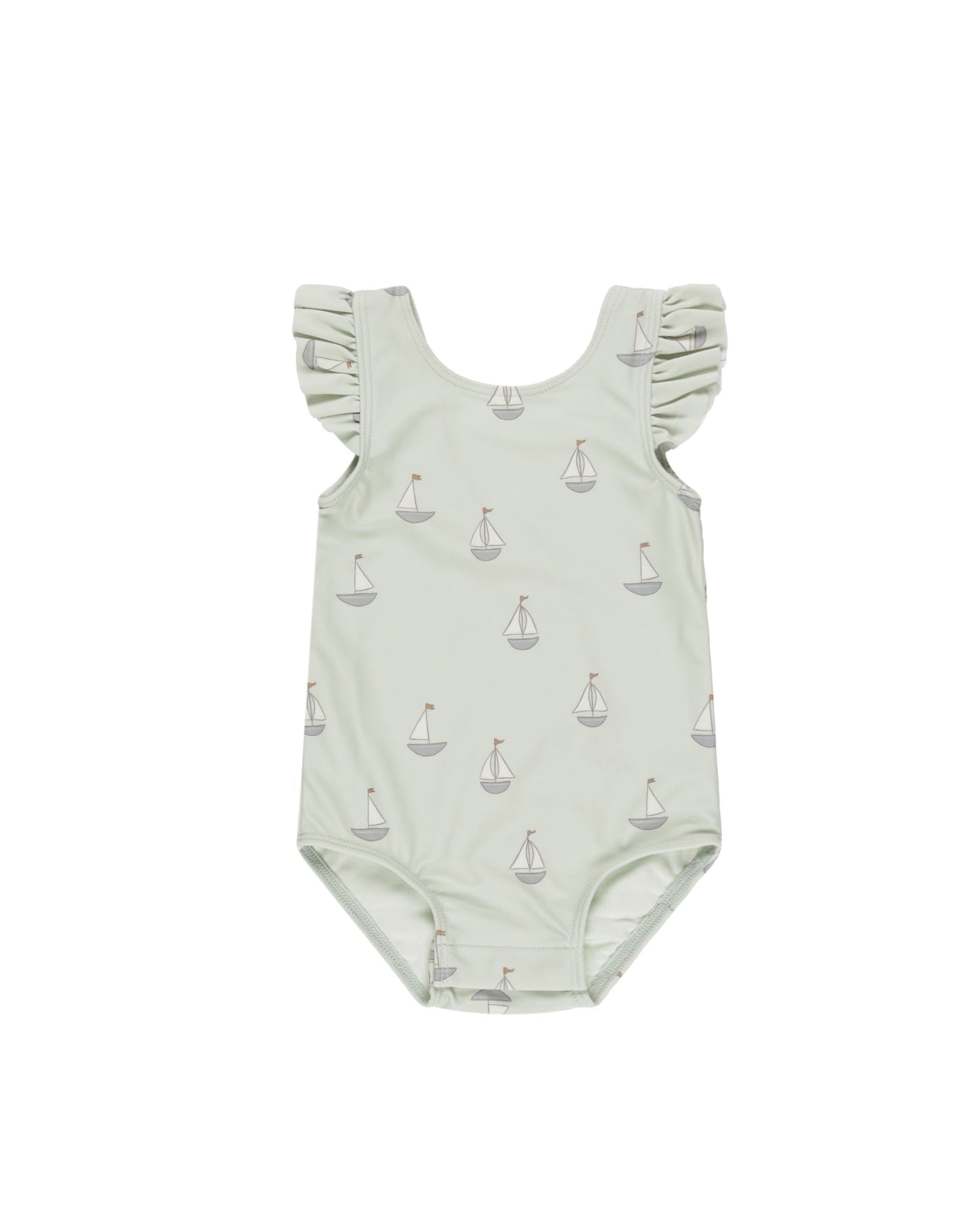 Scoop Back One Piece - Sailboats