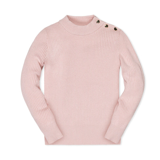Organic Pale Pink Mock Neck Sweater