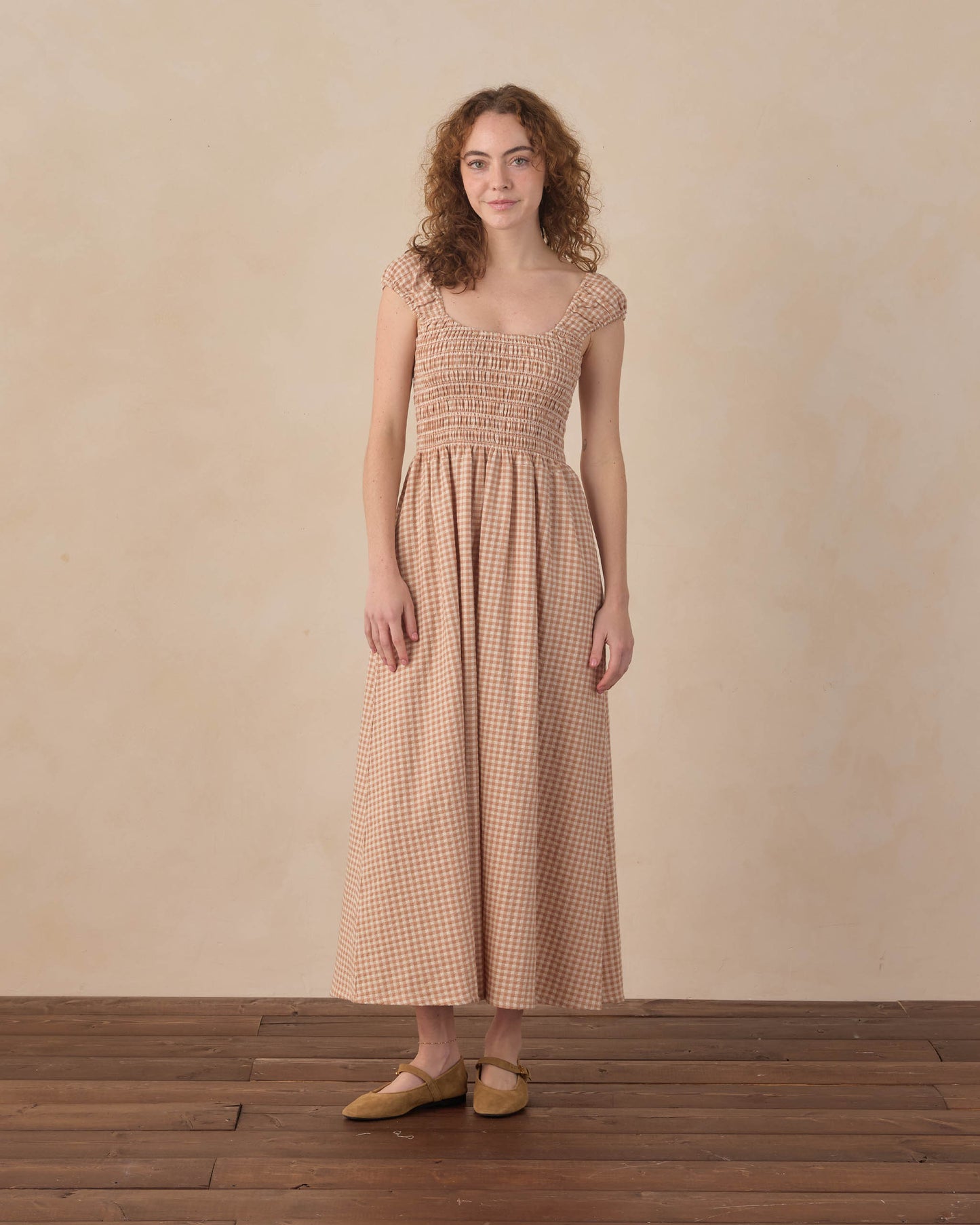 Women's Jess Dress- Fawn Gingham