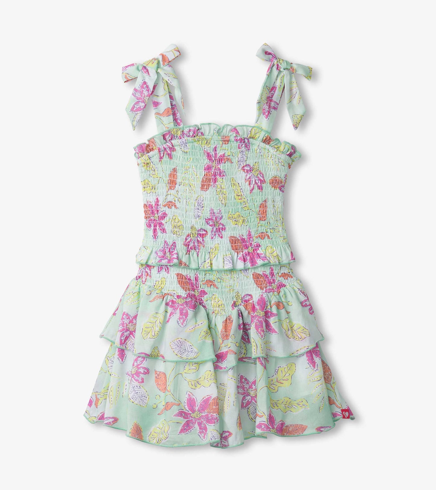 Distressed Floral Smocked Angel Dress