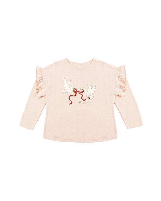Ruffle Long Sleeve Tee - Peace