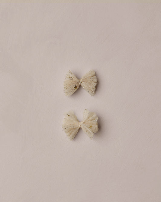 Flutter Tulle Clips - Champagne Stars