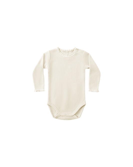 Waffle Long Sleeve Bodysuit - Natural