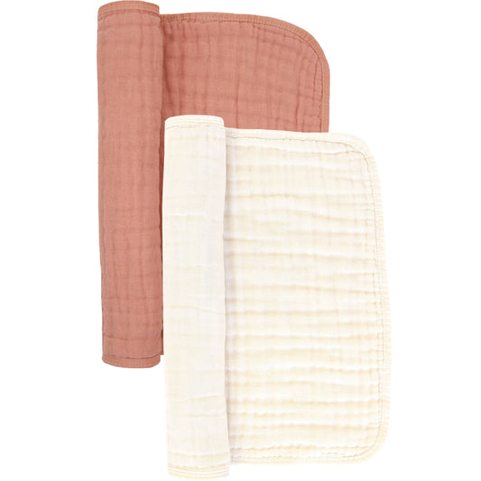 Cloud Muslin™ Burp Cloth 2 Pack - Rose + Cream