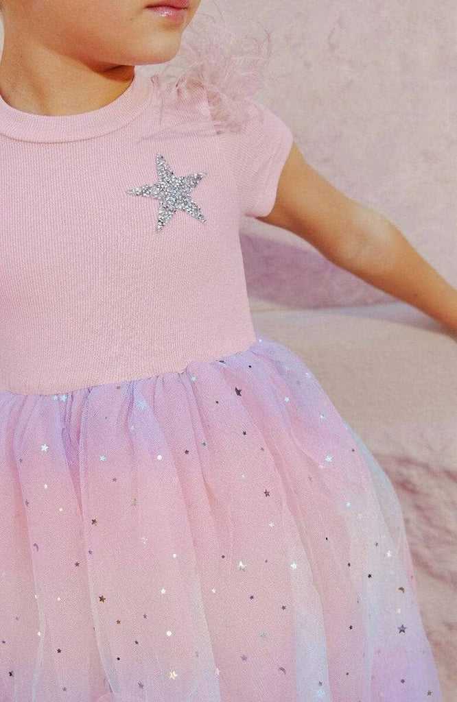 Shining Star Feather Tutu Dress