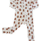 Gingerbread / Organic Pointelle 2-Way Zip Romper