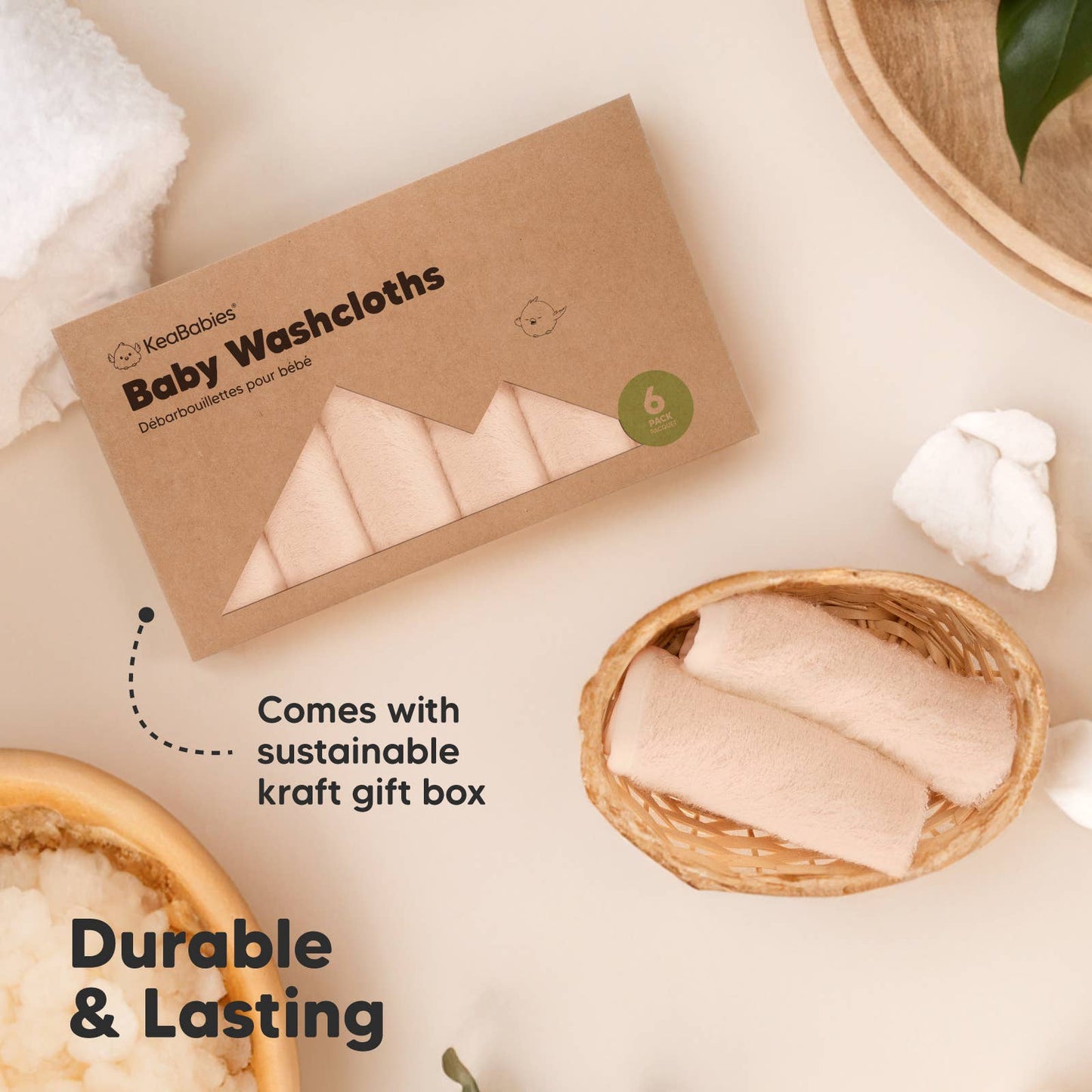 6-Pack Baby Wash Cloths - Peachy