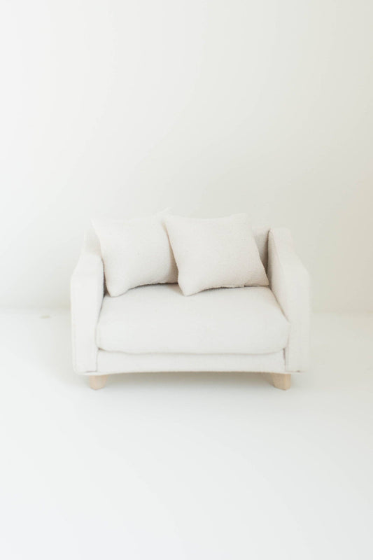 Macy Mae Dollhouse Designs - Dollhouse Adelaide Scoop Arm Accent Chair | Pearl White