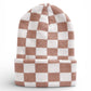 Baby's First Hat, Tan/Warm White Checkerboard