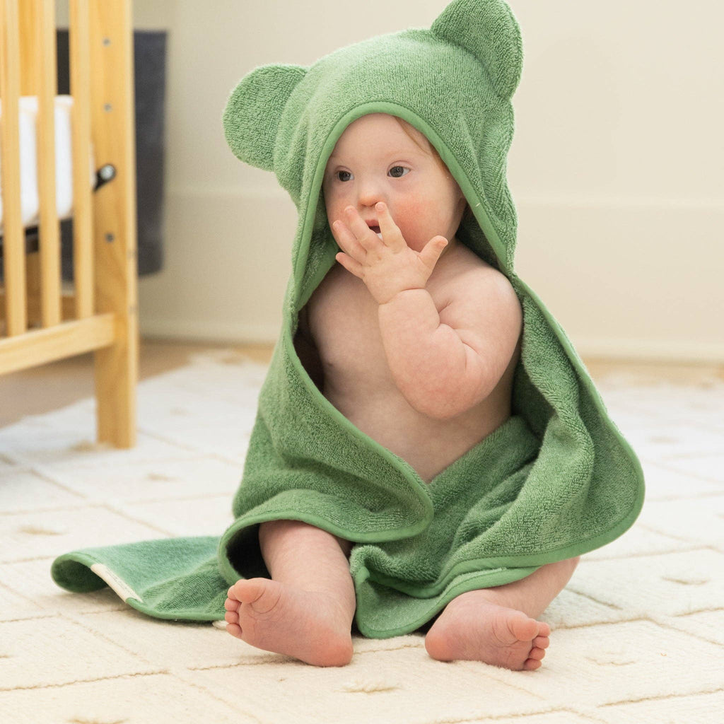 Hooded Towel + Wash Mitt Set - Sea Foam