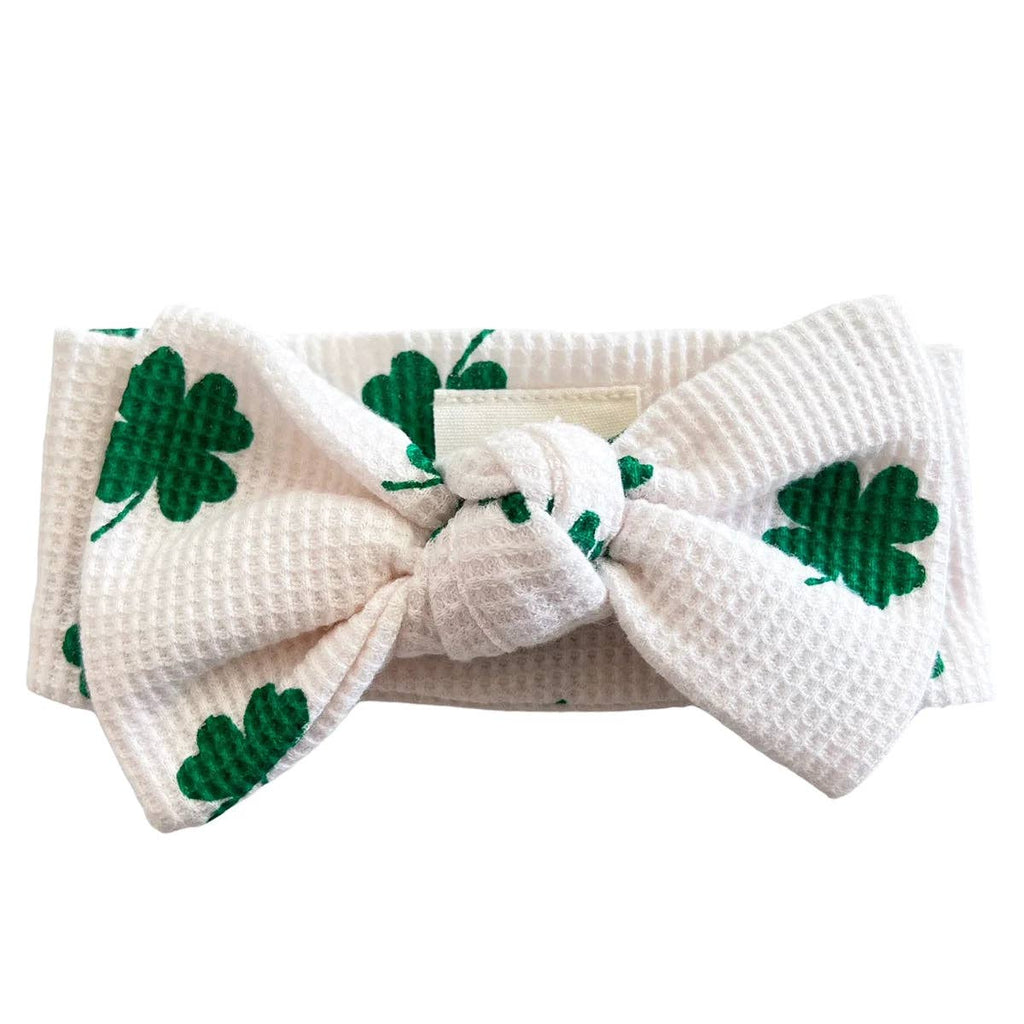 Organic Waffle Knot Bow - Clover