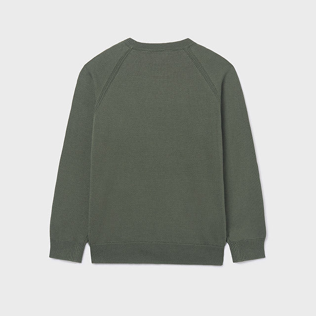 Green sweatshirt on a light gray background