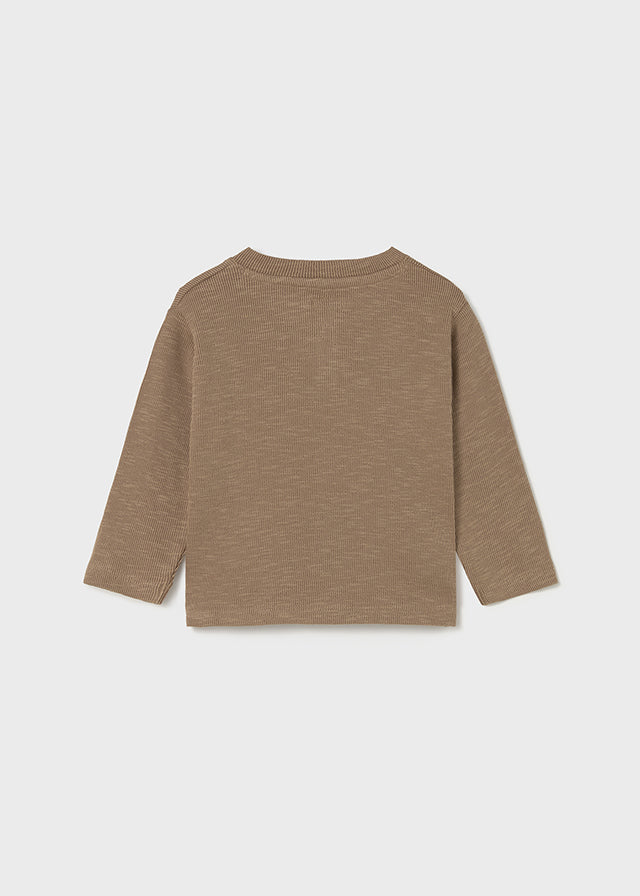 Brown long-sleeve shirt on a white background