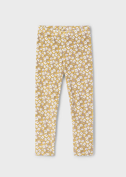Floral-patterned leggings on a light gray background