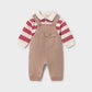 Striped Polo and Baby Overall Set