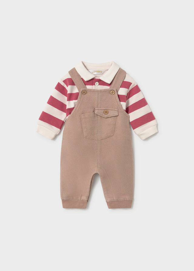 Striped Polo and Baby Overall Set