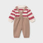 Striped Polo and Baby Overall Set