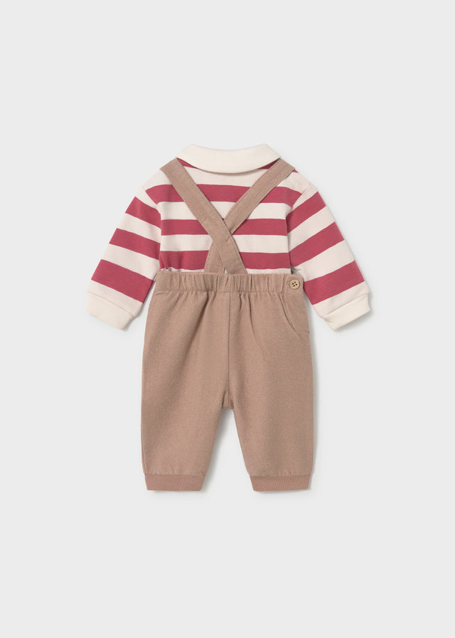 Striped Polo and Baby Overall Set