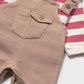 Striped Polo and Baby Overall Set