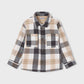Plaid shirt with a collar on a light gray background
