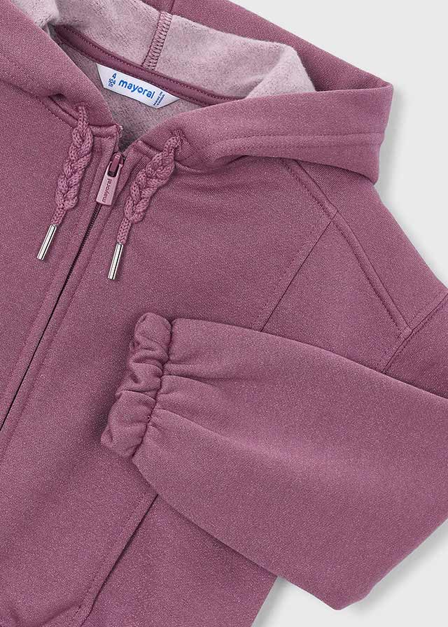 Sparkly Mauve Zip Up Hoodie