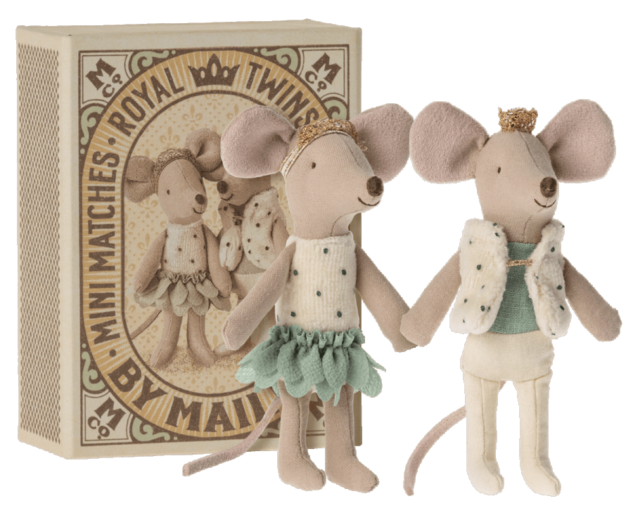 Royal Twins Mice, Little Brother & Sister in Matchbox