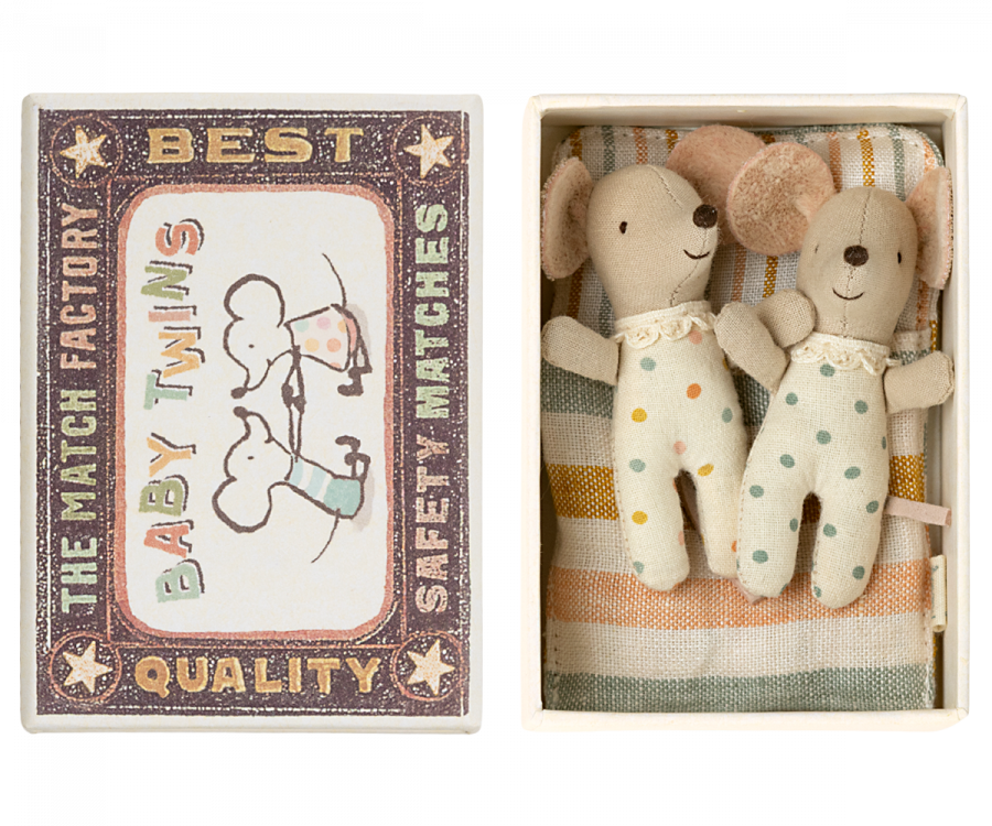 Twins Baby Mice in Matchbox