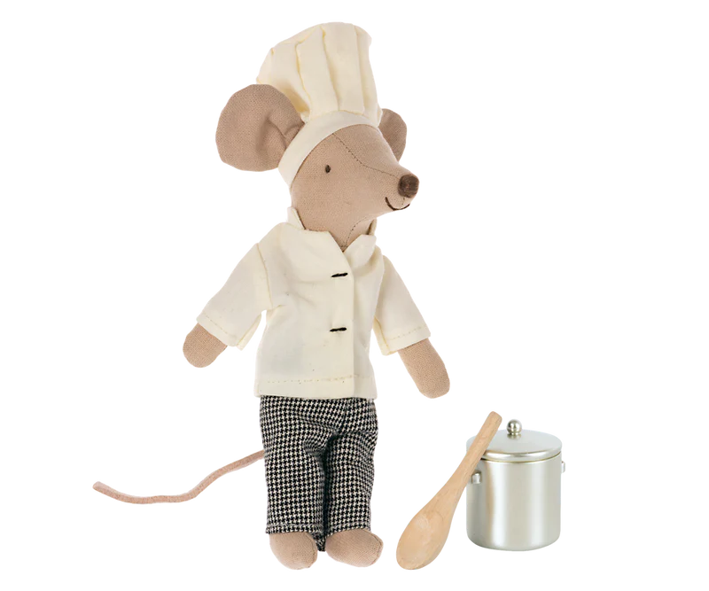 Chef Mouse with Soup Pot & Spoon