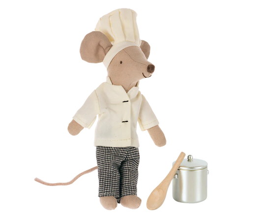 Chef Mouse with Soup Pot & Spoon