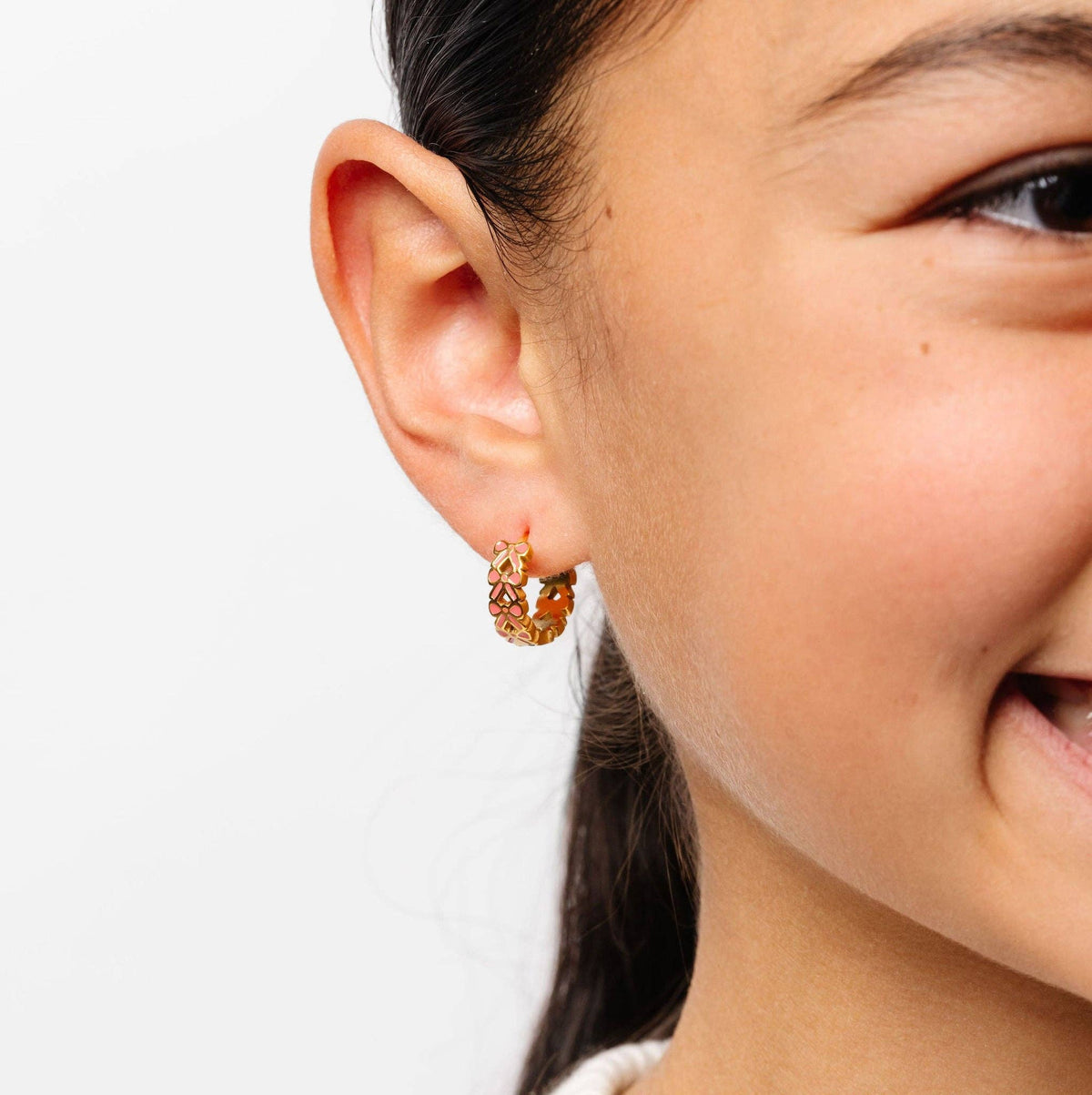 Pip Pop Post - Bow Repeat Hoop Earrings - Hypoallergenic, Girl Gift