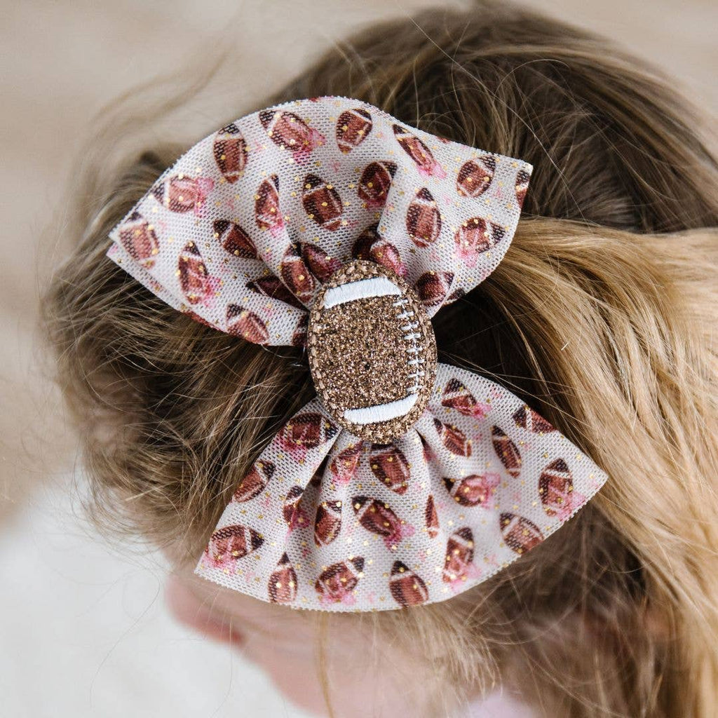 Football Cutie - Tulle Bow Clip