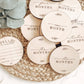 Charlie and Pine - Round Baby Milestone Discs | Wooden Monthly Cards for First Year Photos