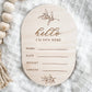 Charlie and Pine - Newborn Announcement Sign | Baby Stats Plaque for Hospital Photos