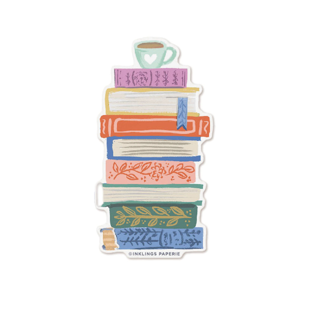 Inklings Paperie - Vinyl Sticker - Book Stack