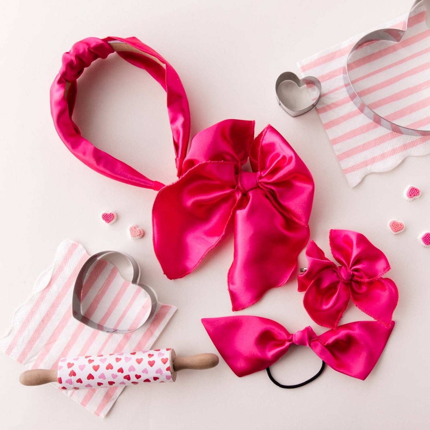 Flirty Satin | Pigtail Set - Petite Party Bow