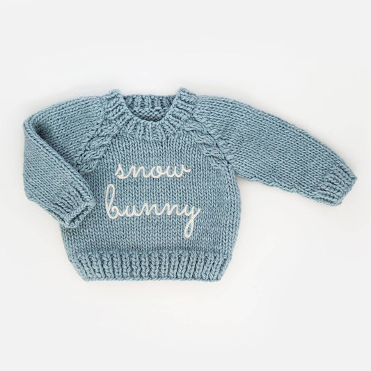 Snow Bunny Crew Neck Sweater - Surf Blue