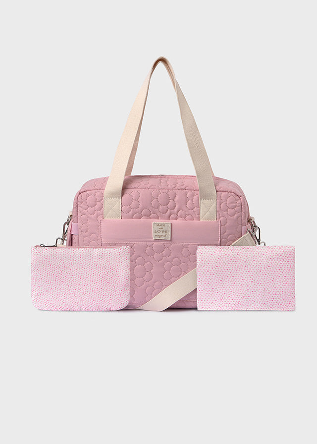 Rose Quilted Diaper Bag