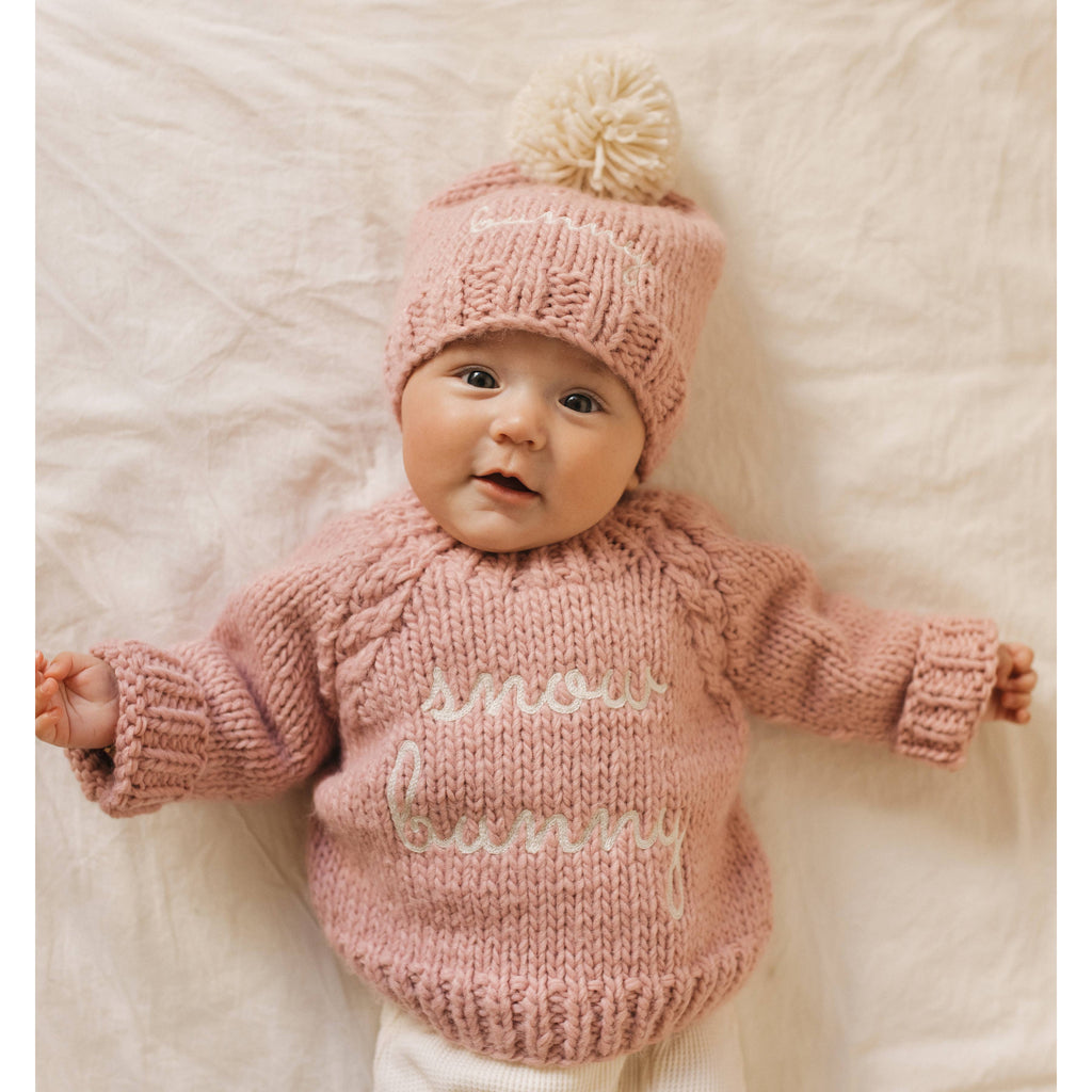 Snow Bunny Beanie Hat - Rosy Pink