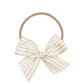 Lace Bow - Tan Stripe Ribbon Headband