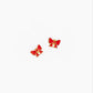 Red Bow Screw-Back Earrings