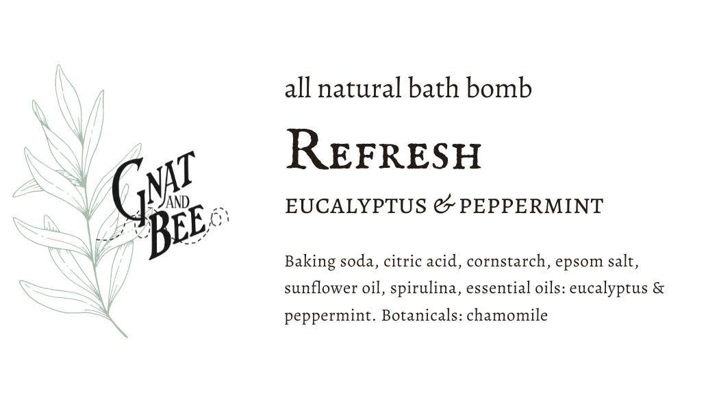Gnat and Bee - Refresh | Natural Bath Bomb