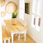 Macy Mae Dollhouse Designs - Dollhouse Farm Style Dining Table | Natural Wood & White
