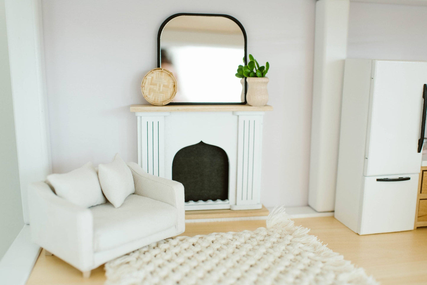 Macy Mae Dollhouse Designs - Dollhouse Adelaide Scoop Arm Accent Chair | Pearl White