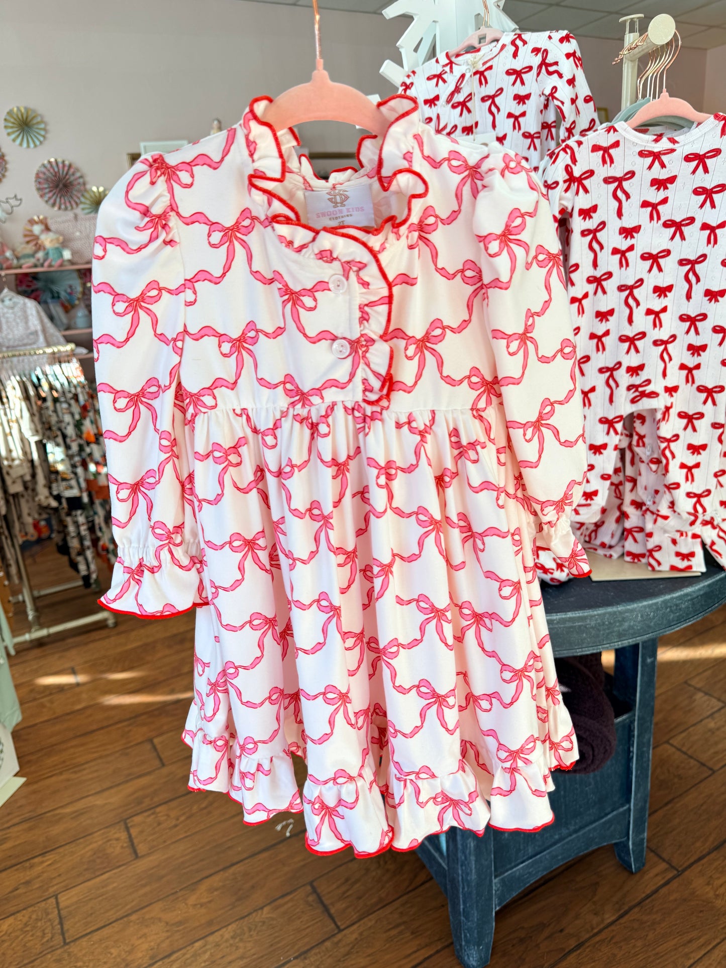 Red Bows Butterknit Lounge Dress