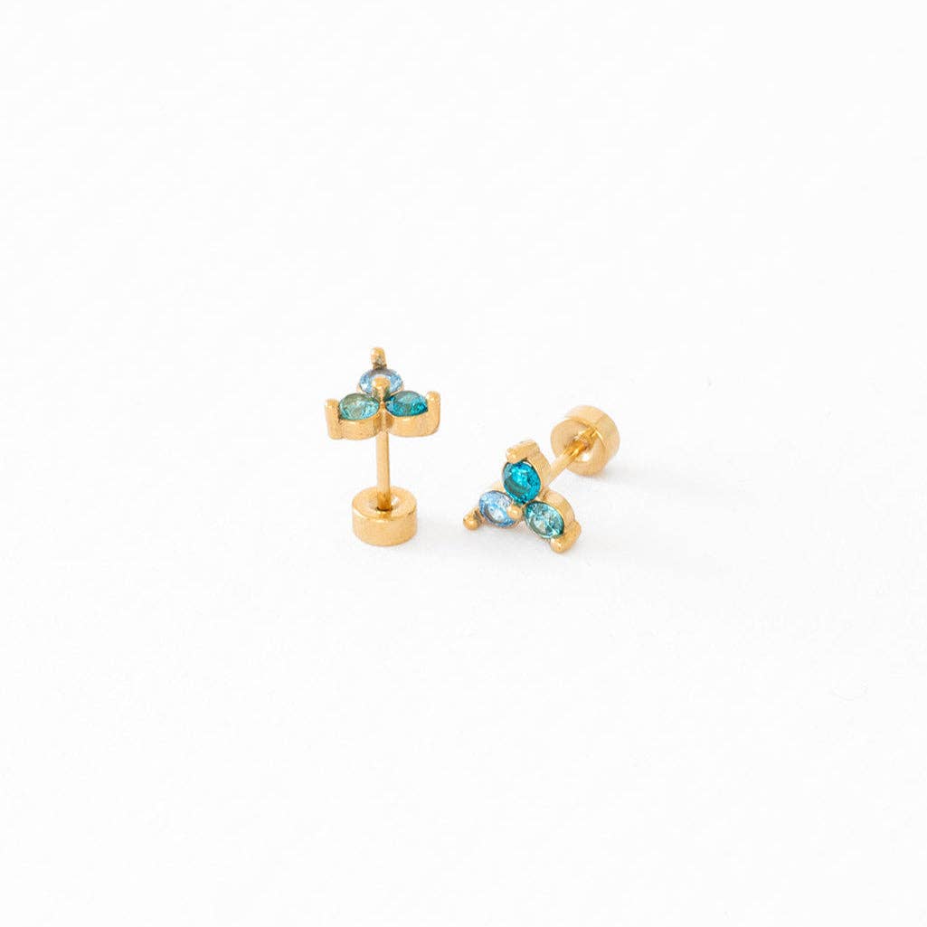 Ombré Gem Screw-Back Earrings