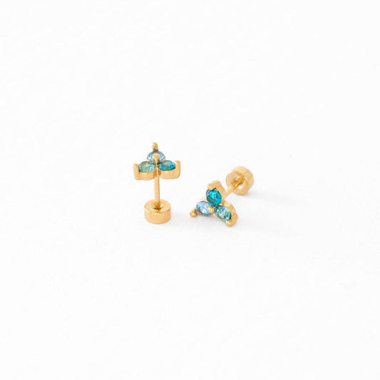 Ombré Gem Screw-Back Earrings