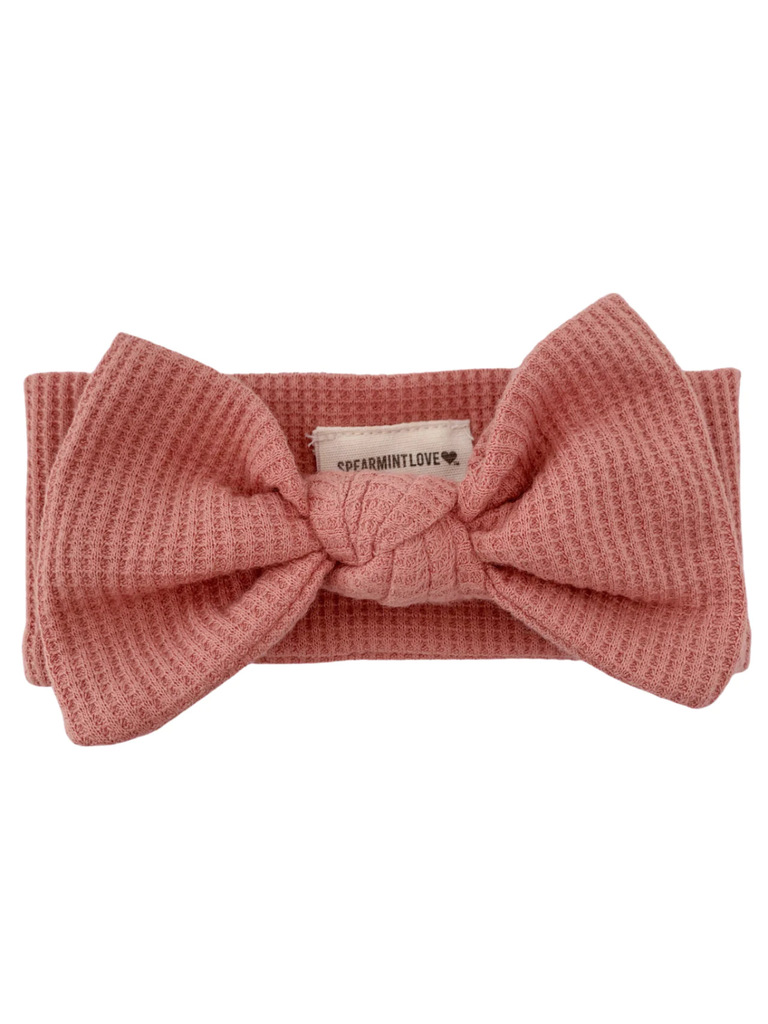SpearmintLOVE - Organic Waffle Knot Bow, Dusty Rose